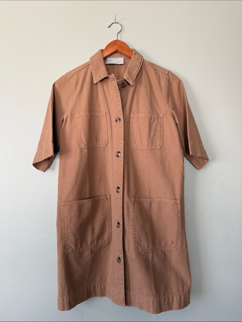 Casual Short-Sleeve Workshirt Dress